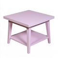 Mesa auxiliar con tablero cuadrado y estante bajo - rosa