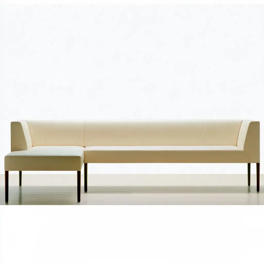 Sofá con asiento alargado y estructura fina - beige