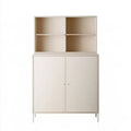 Aparador con estantes superiores y puertas inferiores - beige